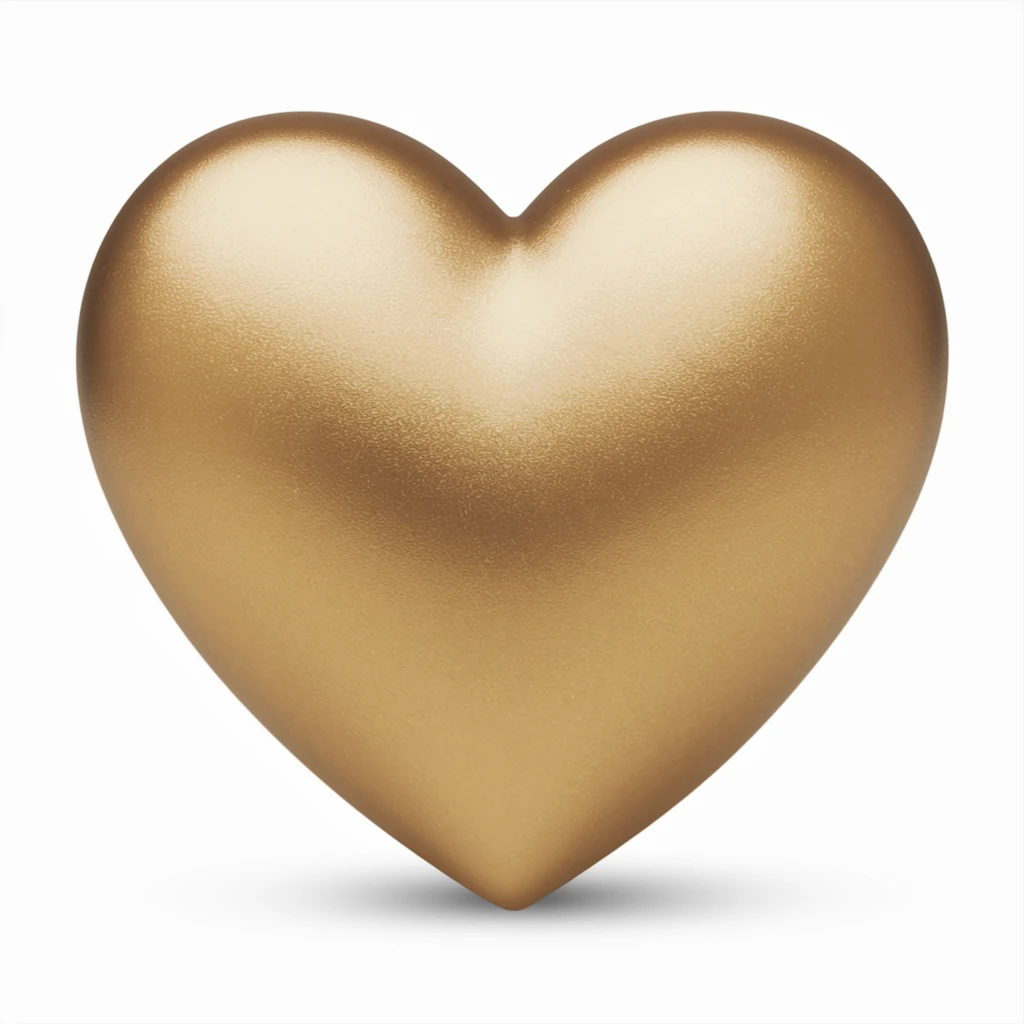 heart with a metallic gold finish emoji