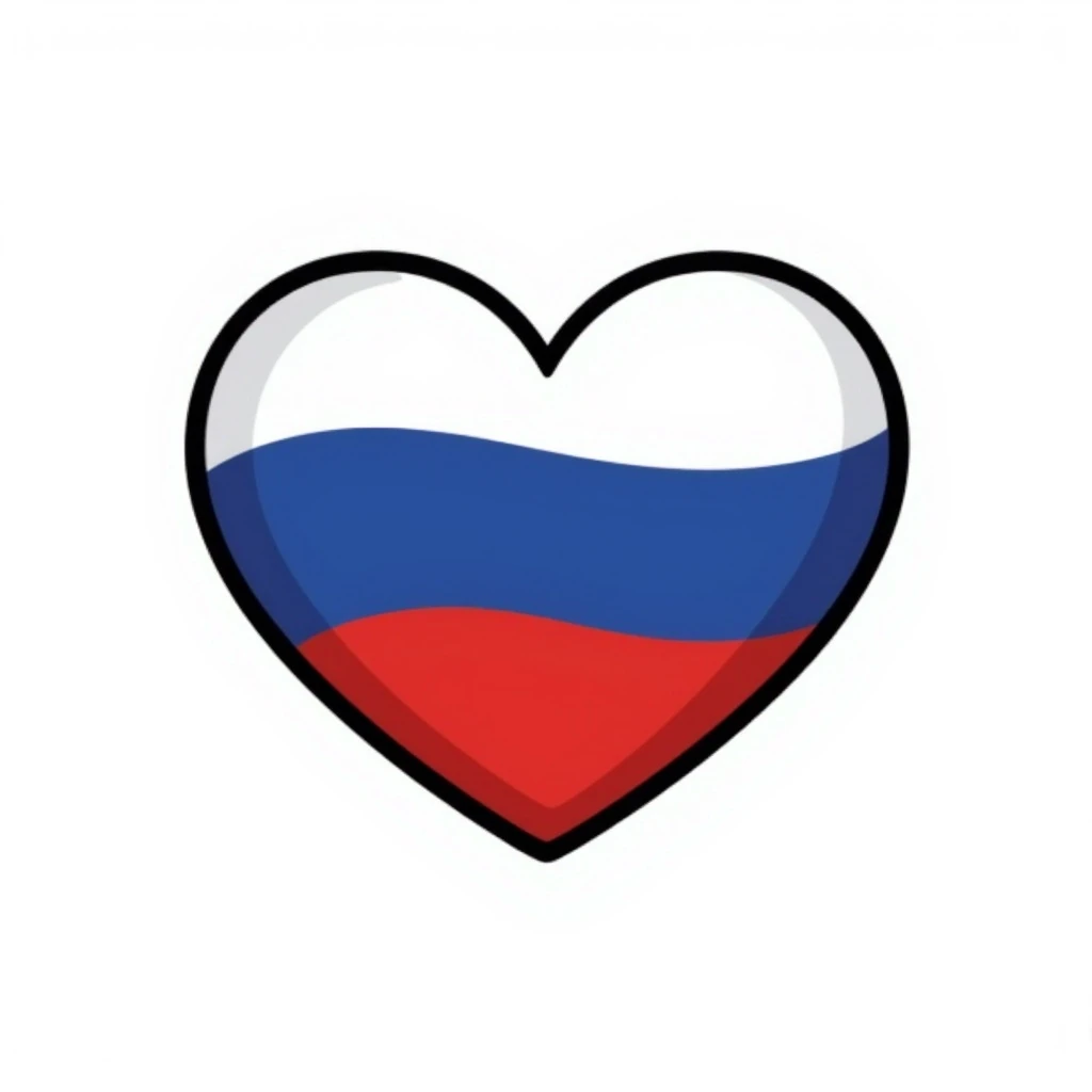Heart painted in the colors of the Russian flag emoji