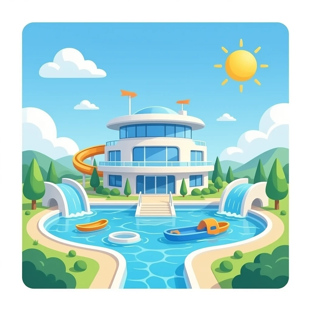 futuristic water park house emoji
