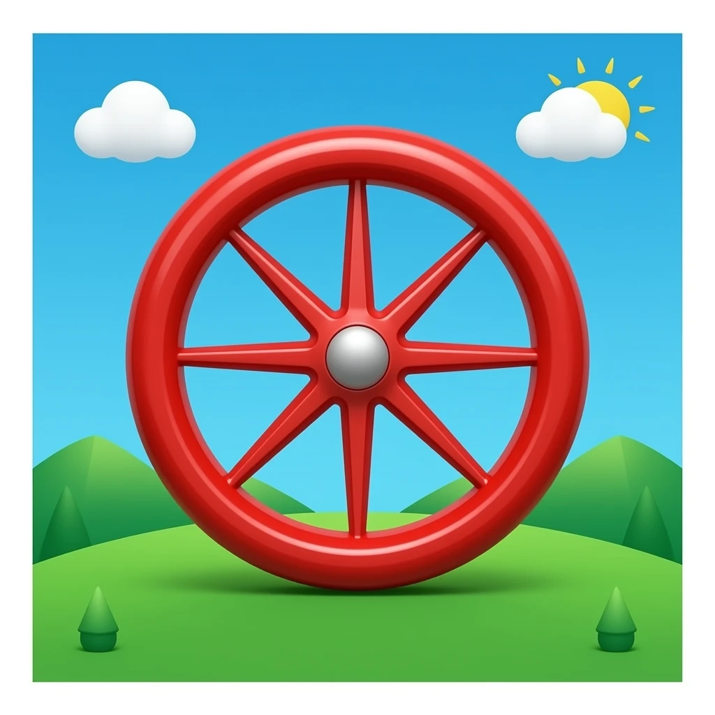 le bleu du ciel pour la liberté, le vert de la terre pour nos racines, et la roue rouge pour le voyage éternel. emoji