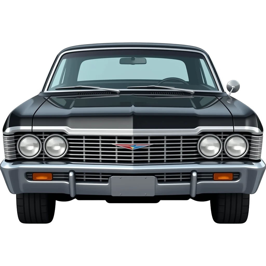 black Chevy Impala 1967 emoji