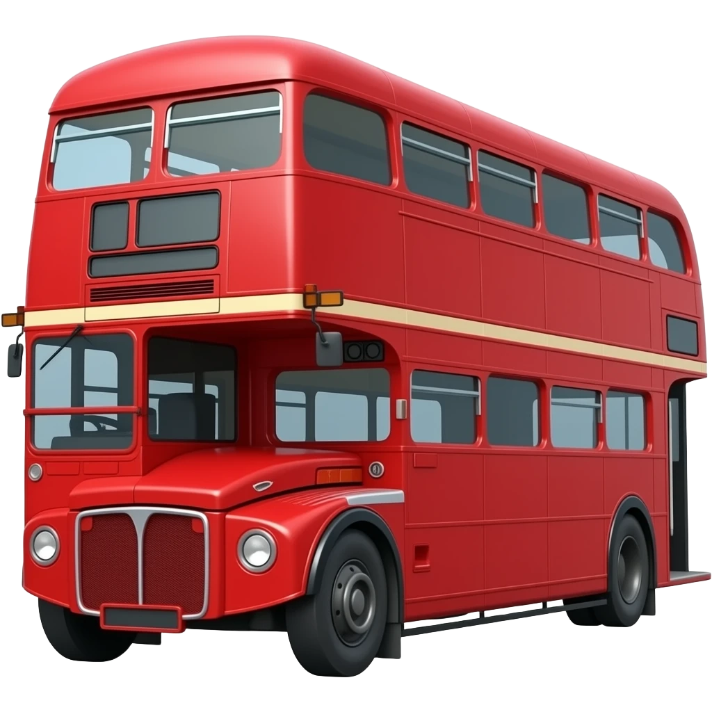 double decker bus red emoji