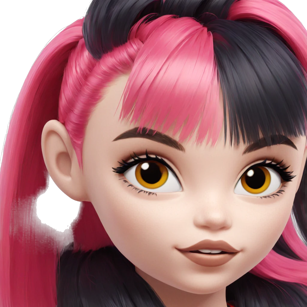 multicolored hair portrait of girl emoji