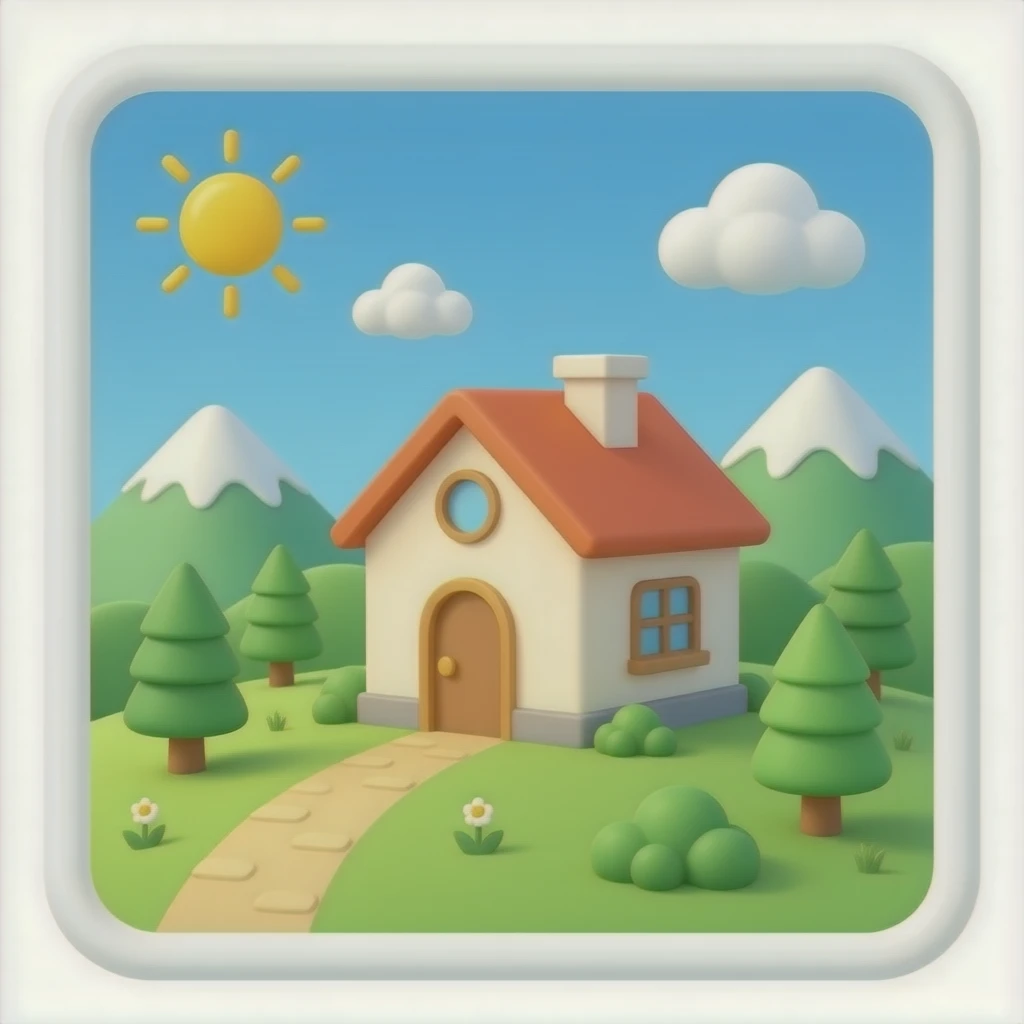 cozy 3d house emoji