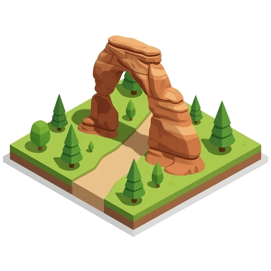 Utah Arch top view isometric emoji