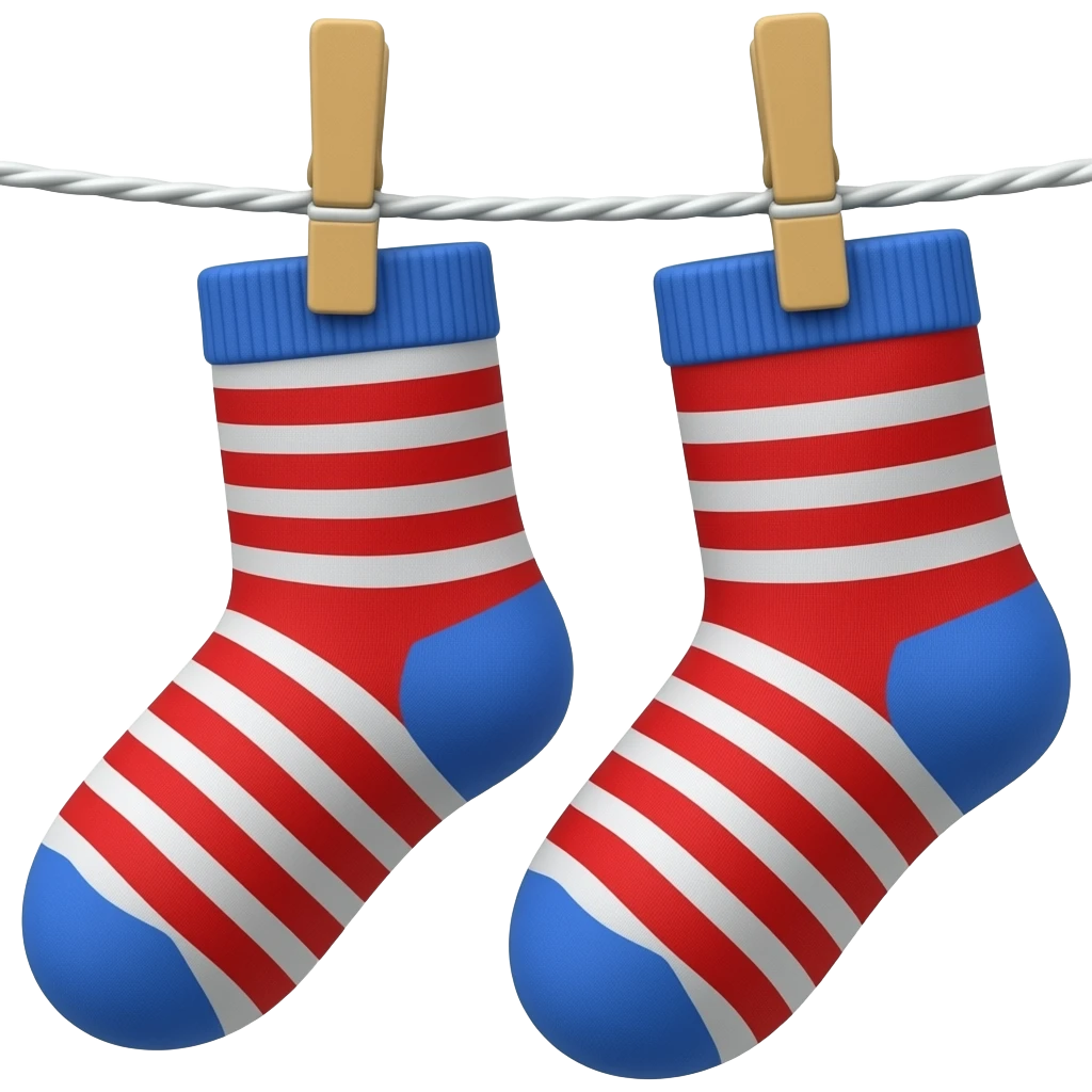Socks on clothesline emoji