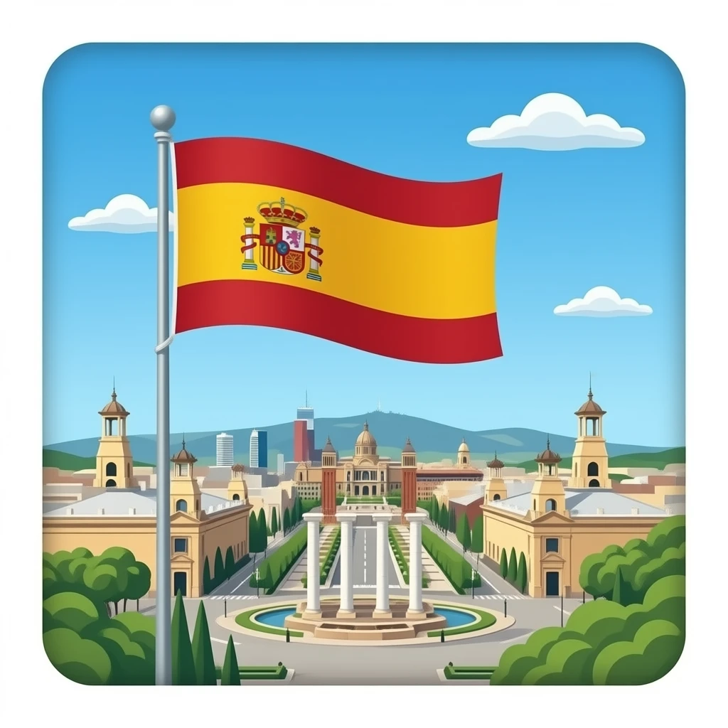 barcelona with spanish flag emoji