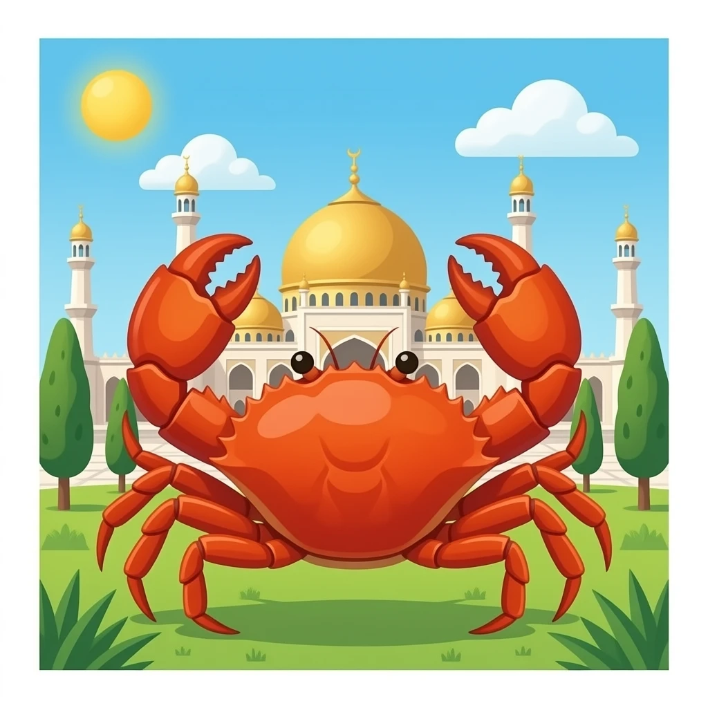 The crab is in the masjid al haram emoji