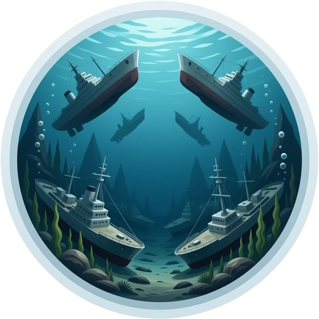 sunken ships forming a circle underwater emoji