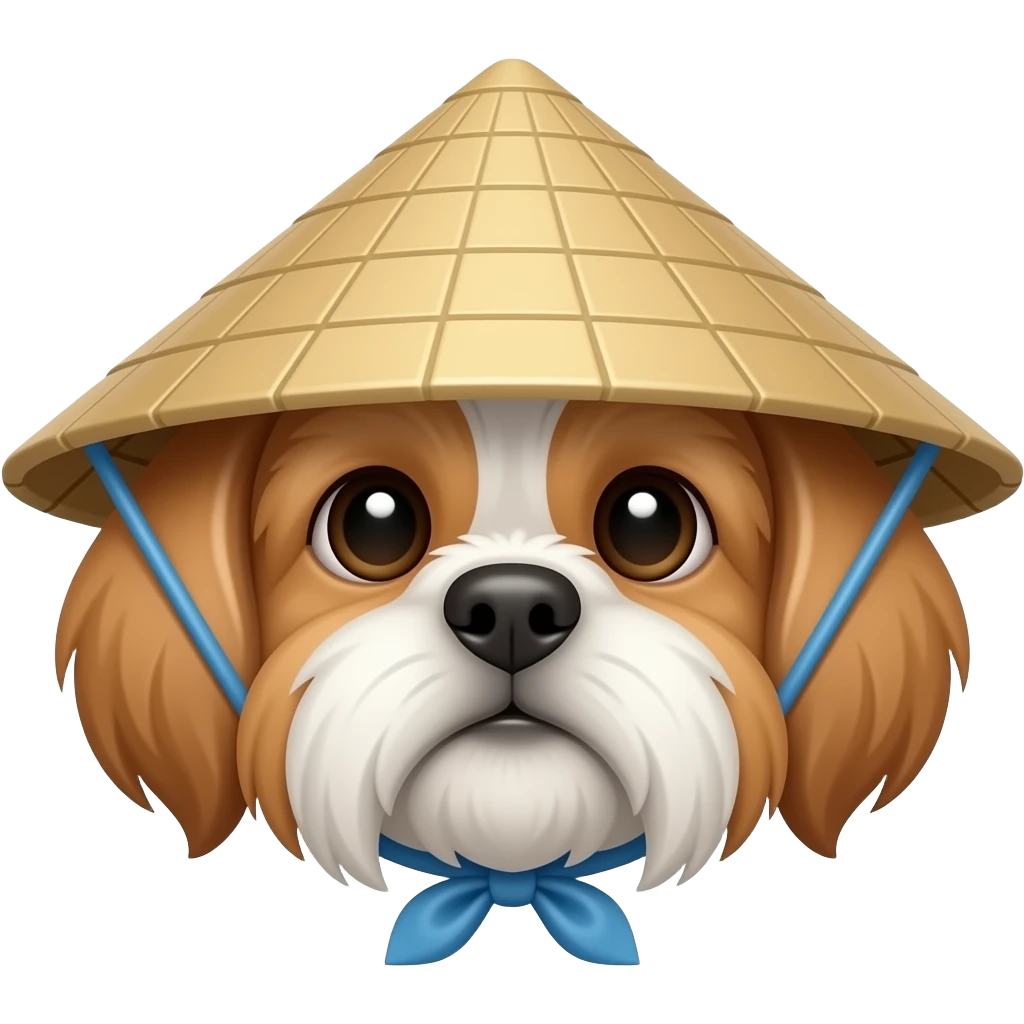 Shih tzu head with vietnam hat emoji