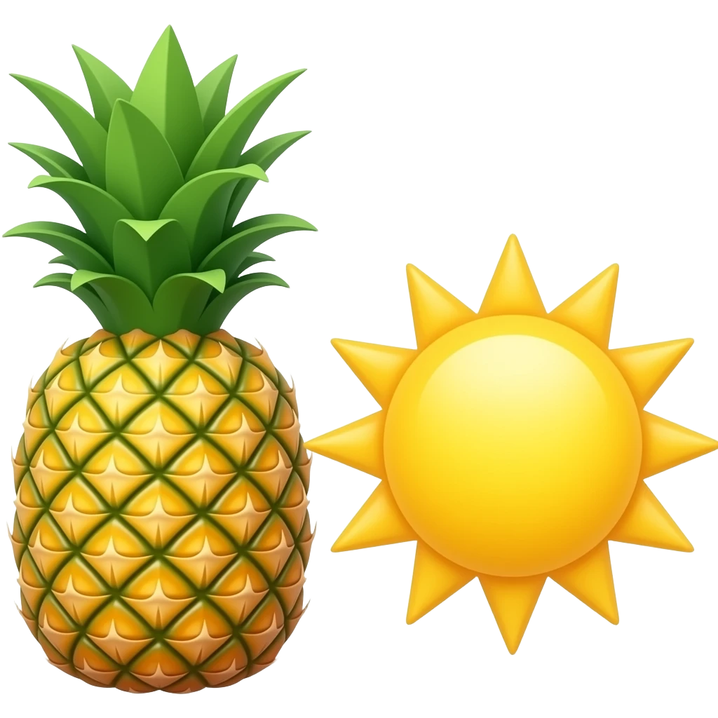 pineapple and sun zusammen emoji