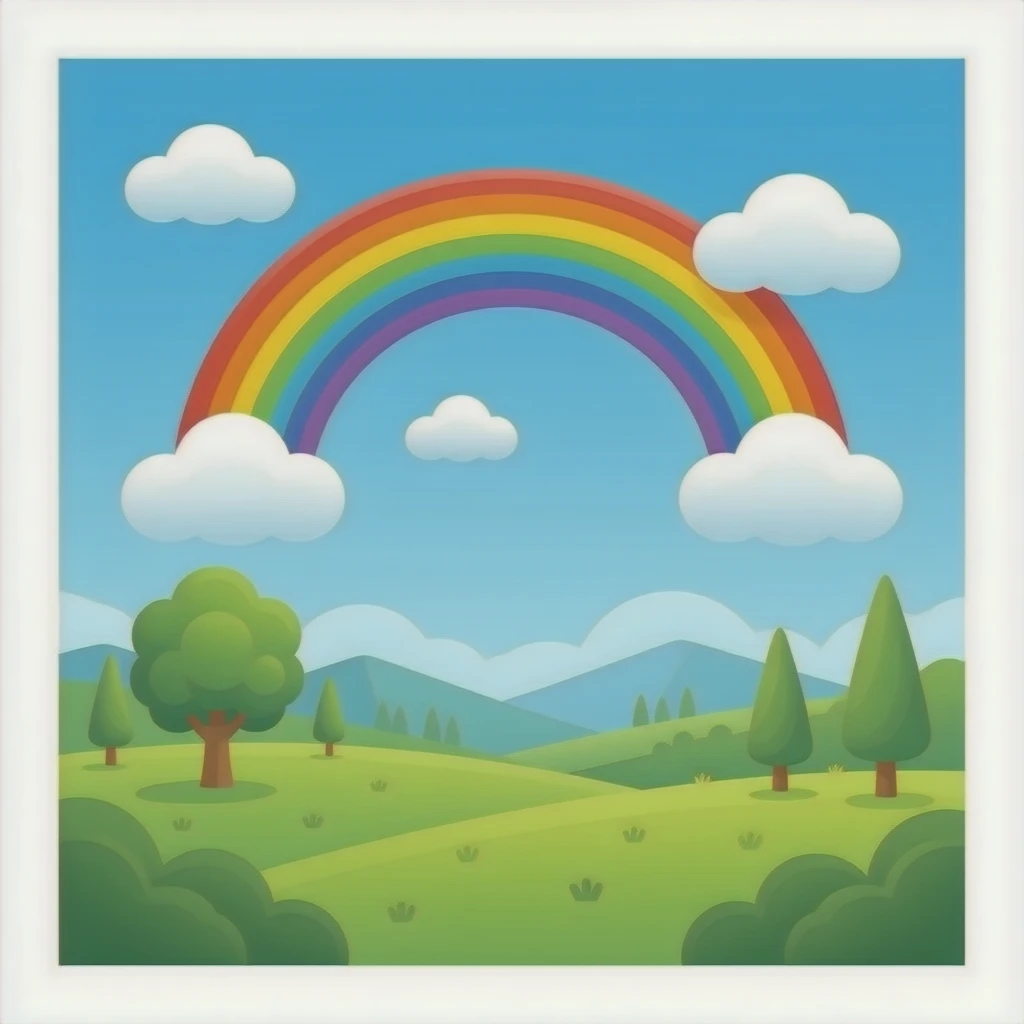 Rainbow among the clouds emoji