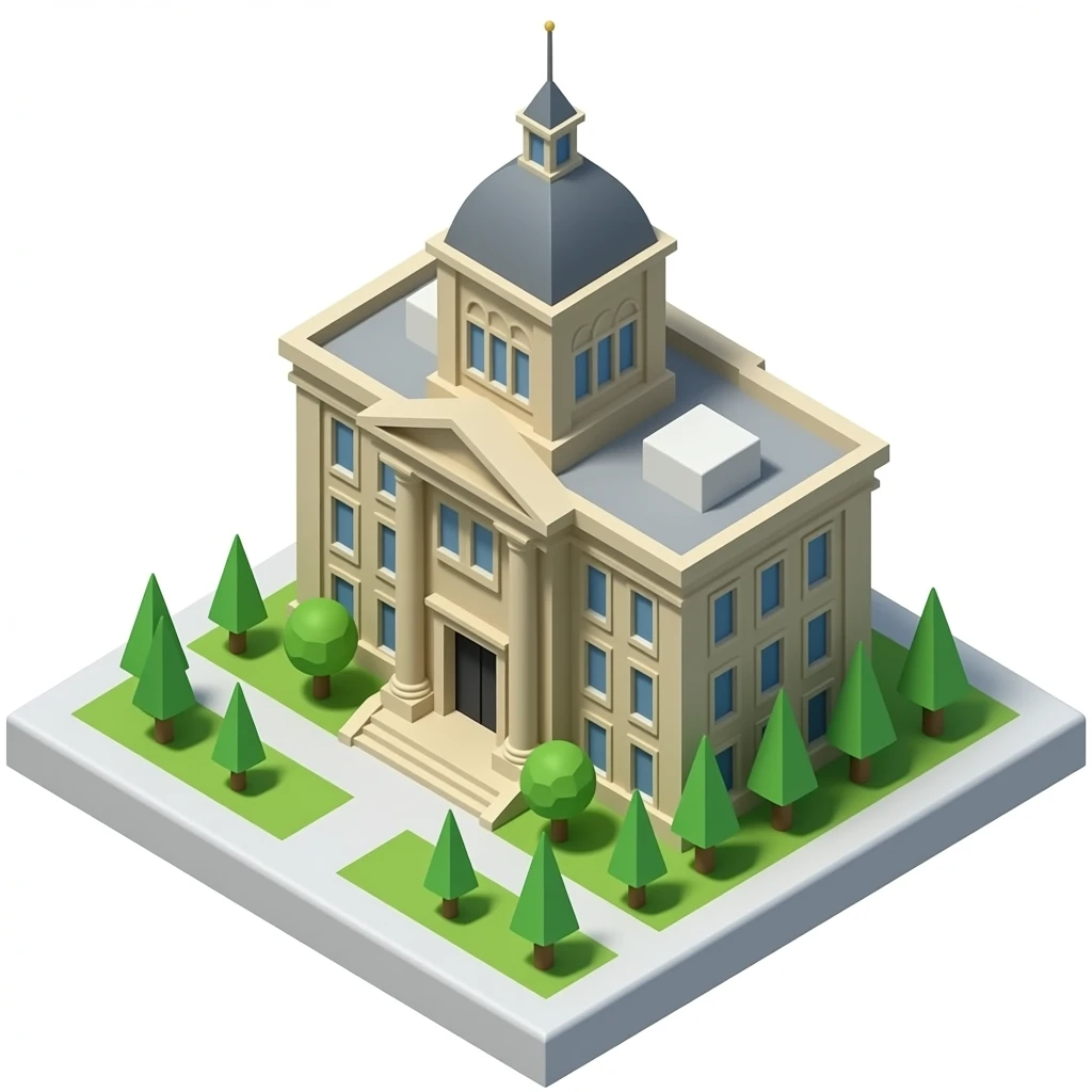 City hall  building 3d no background emoji