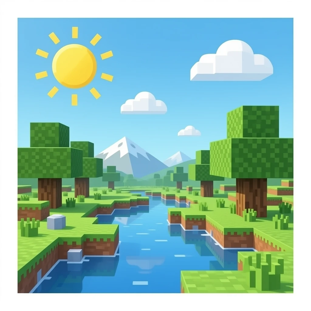 A  Minecraft game emoji