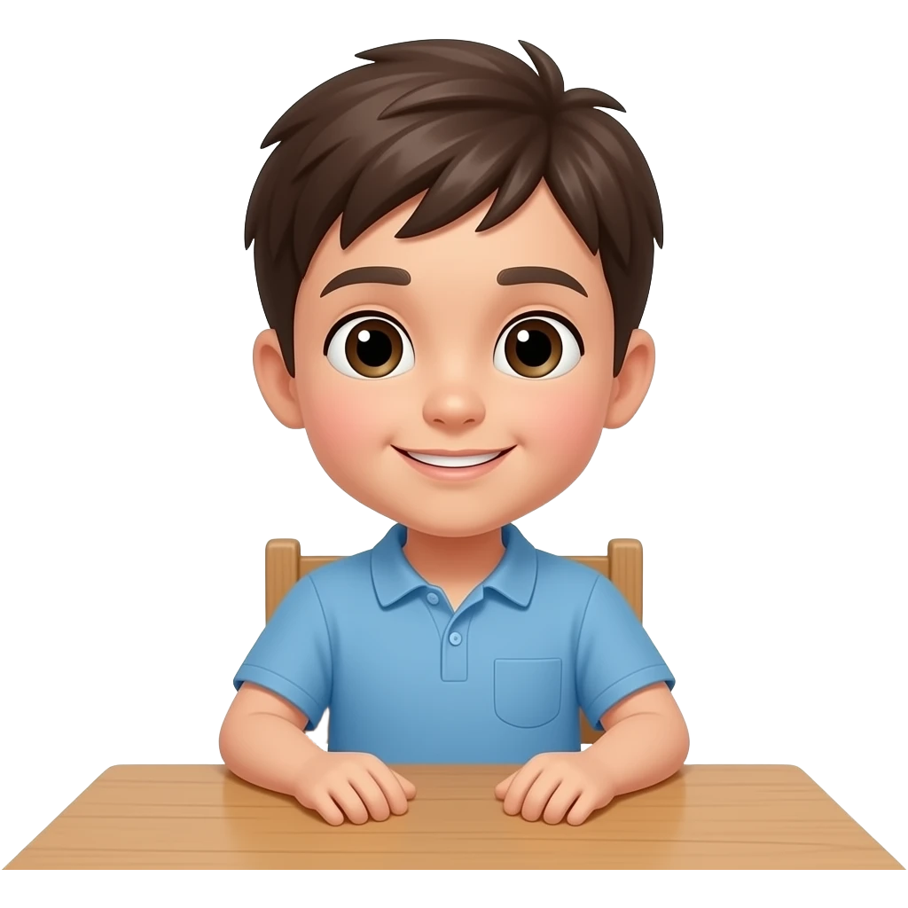 Masaya oturan çocuk emoji