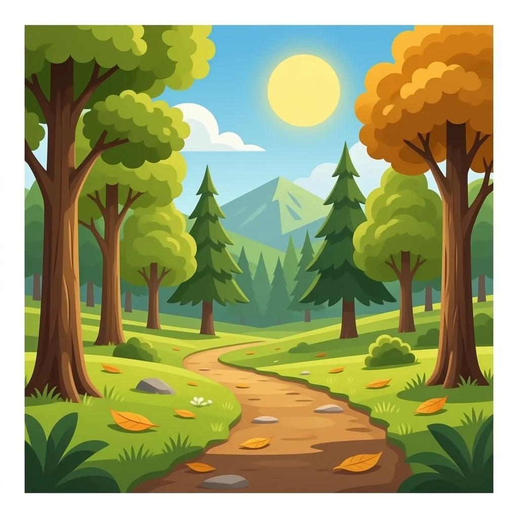 Brown leaves trees forest emoji
