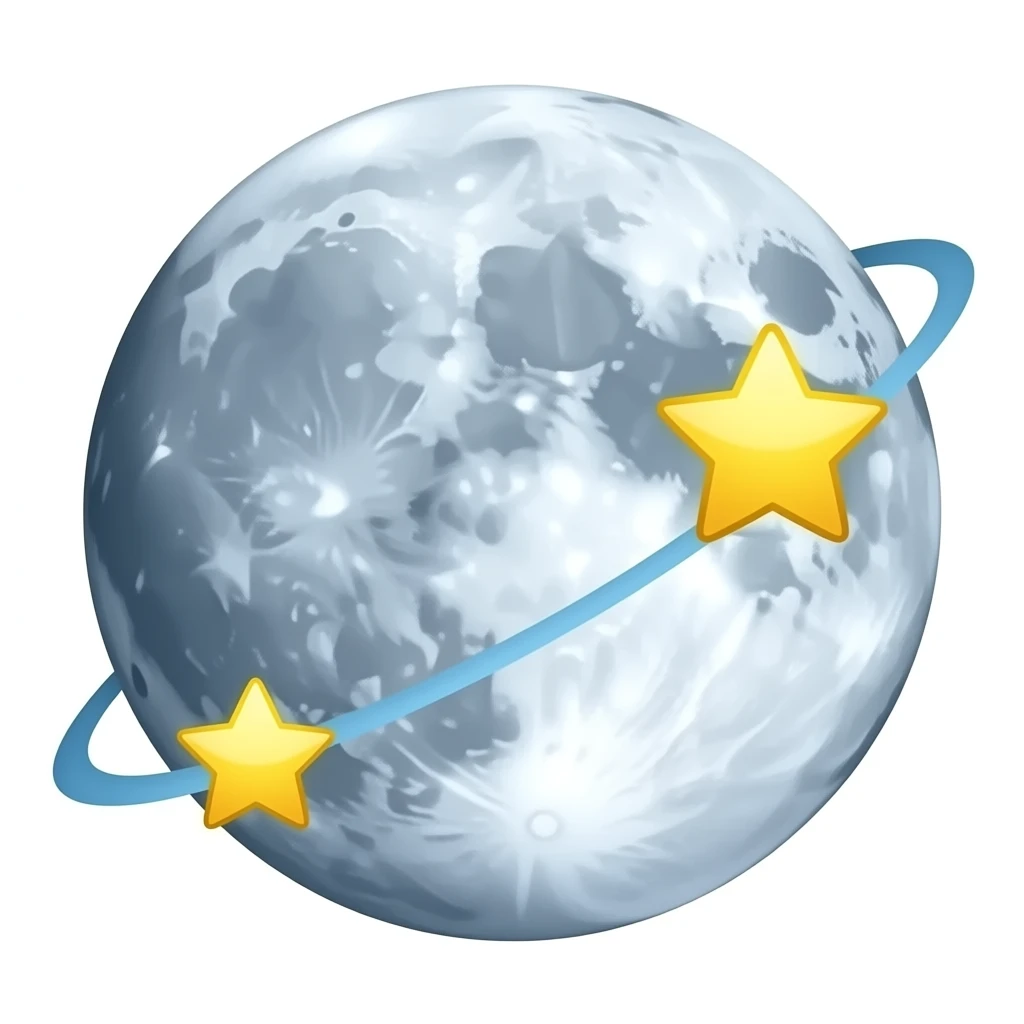 2 звезды вращаются вокруг луны emoji