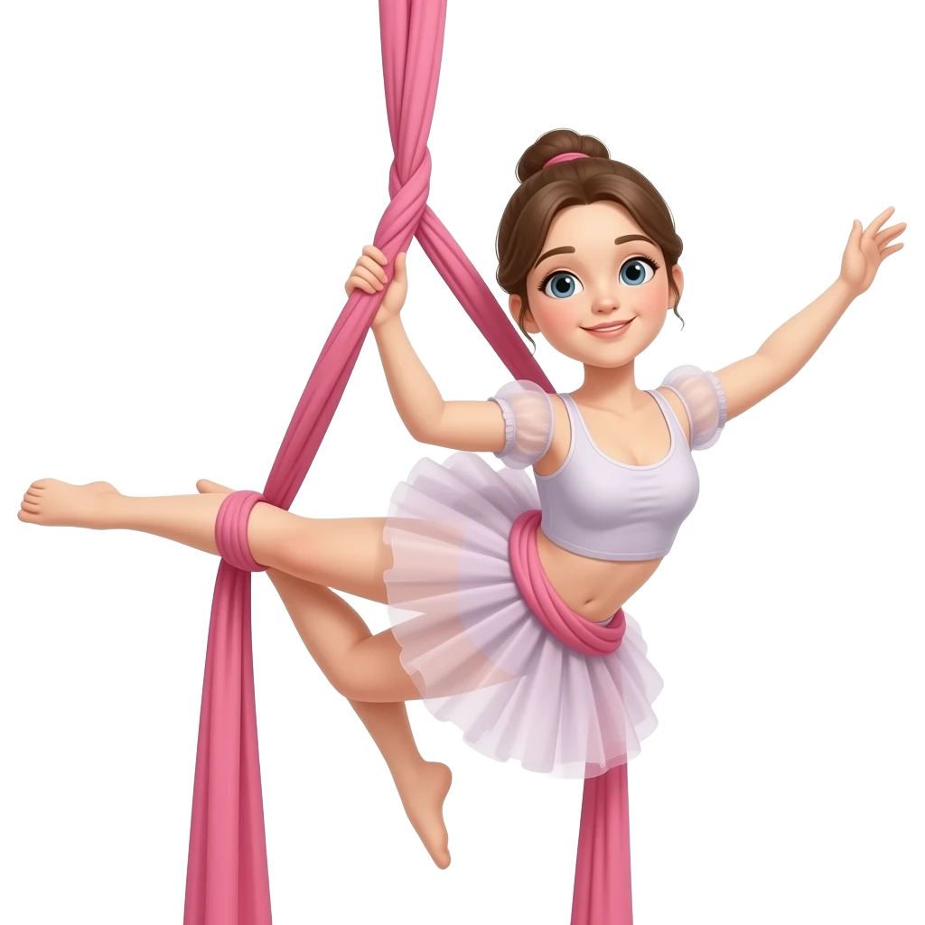 Hazme un niña haciendo danza aerea emoji