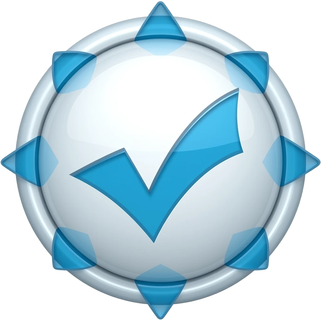 Tick mark ✅ In blue with circular edge and points on circular edge emoji