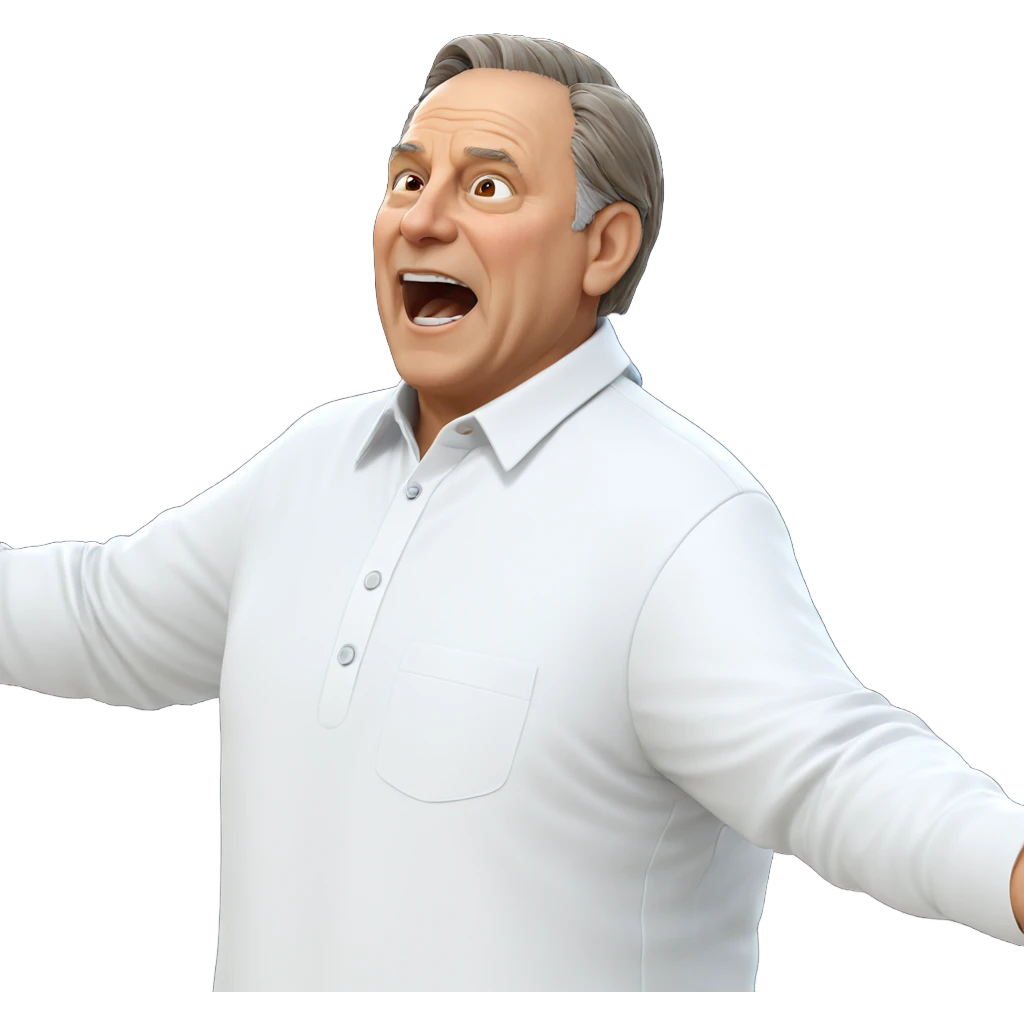 old man in white shirt emoji