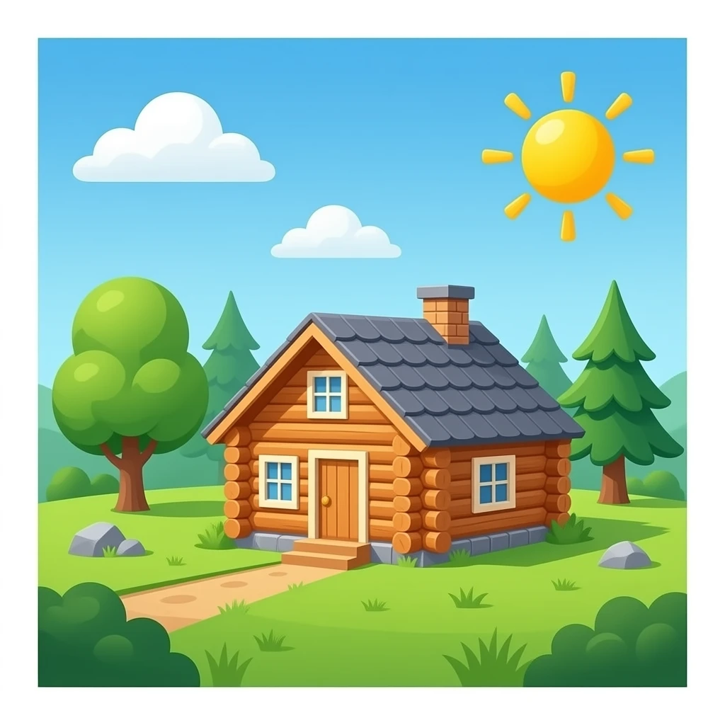 Log cabin emoji