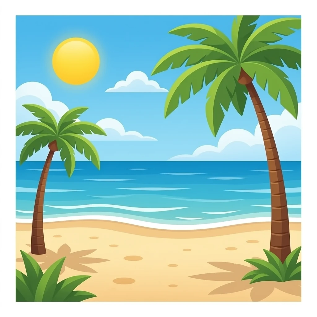 Beige beach emoji