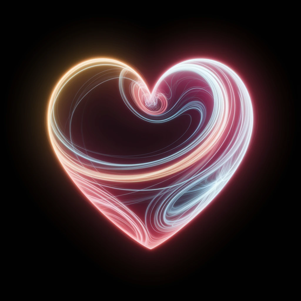 heart with a swirling aurora effect emoji