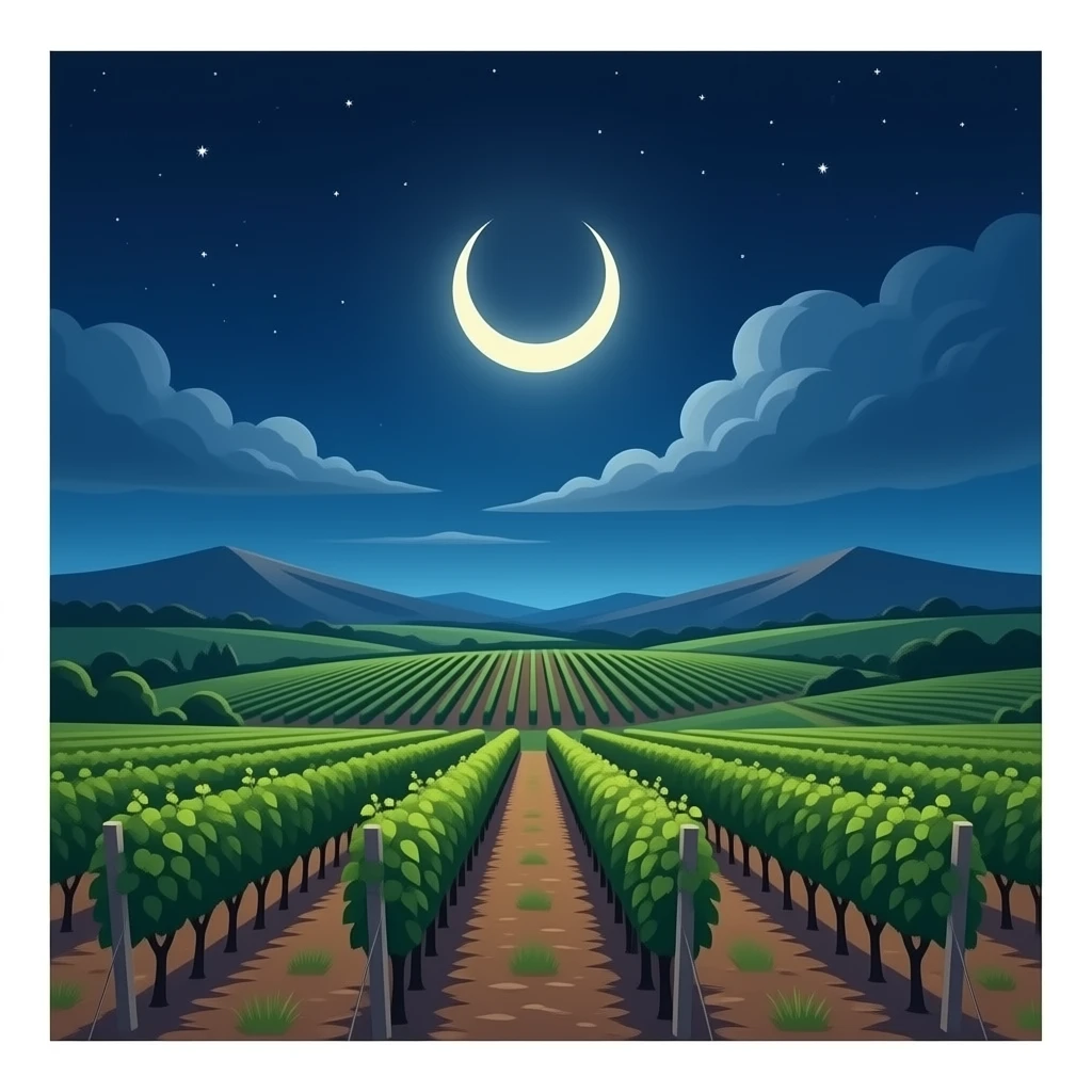 eclipse nighttime in vineyard emoji
