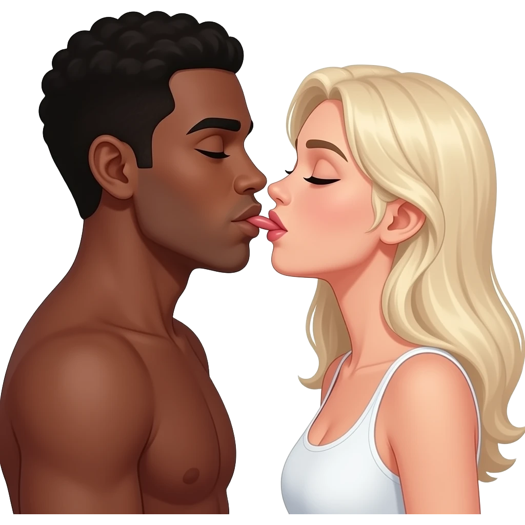 Naked couple black male , white girl oral sex emoji