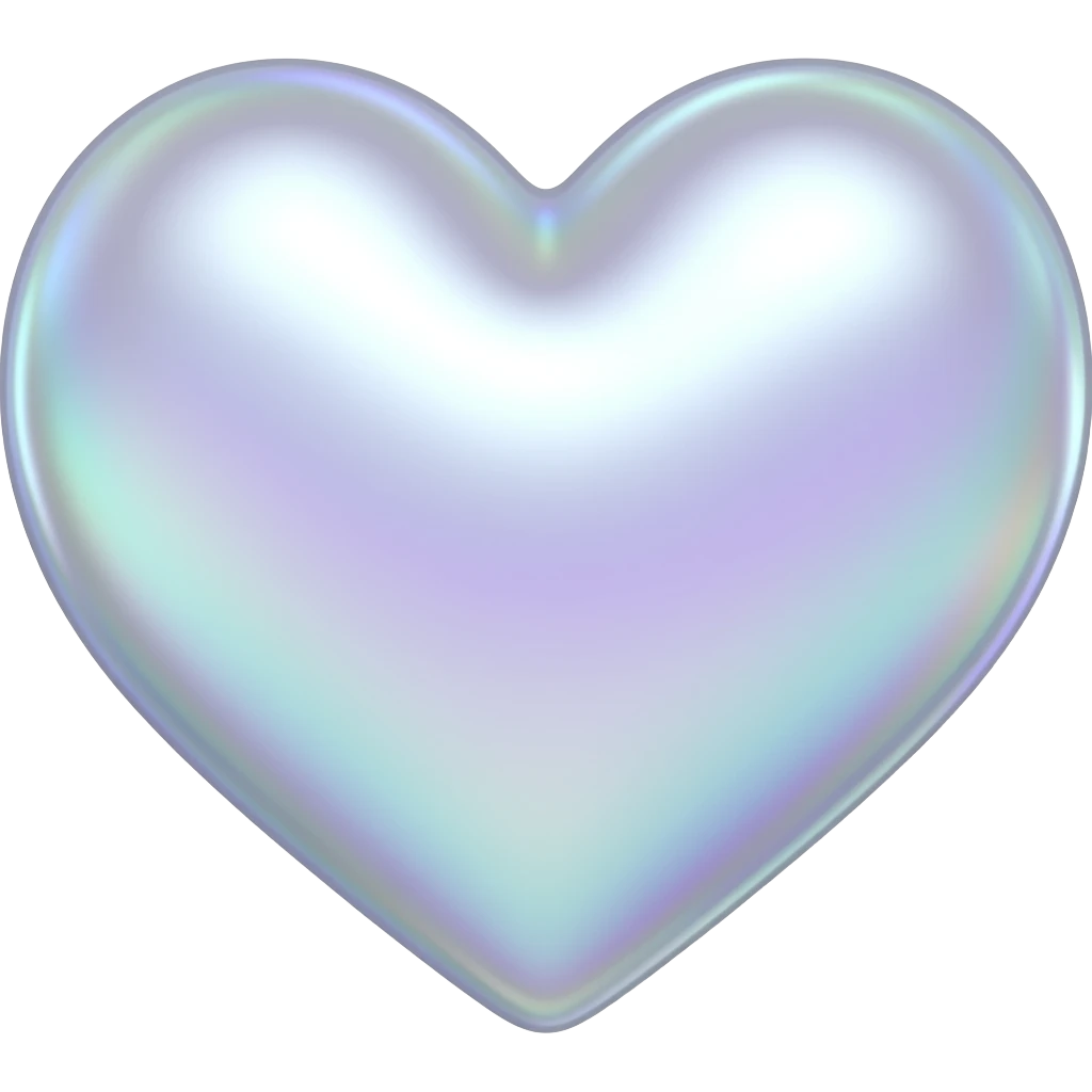 irradesecant white love heart emoji