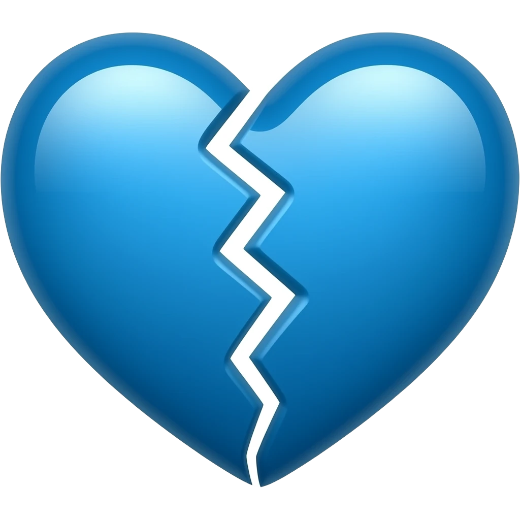 Corazón azul roto emoji