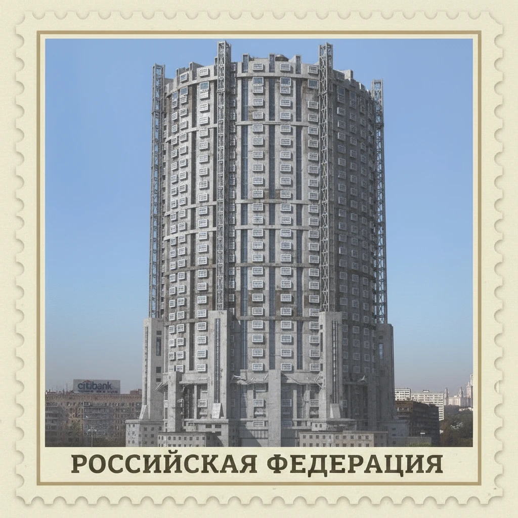 Замени изображение внутри марки на капсульный дом-коммуну конструктивизм 1920-е годы, из произведения "Мы" замятина

 emoji