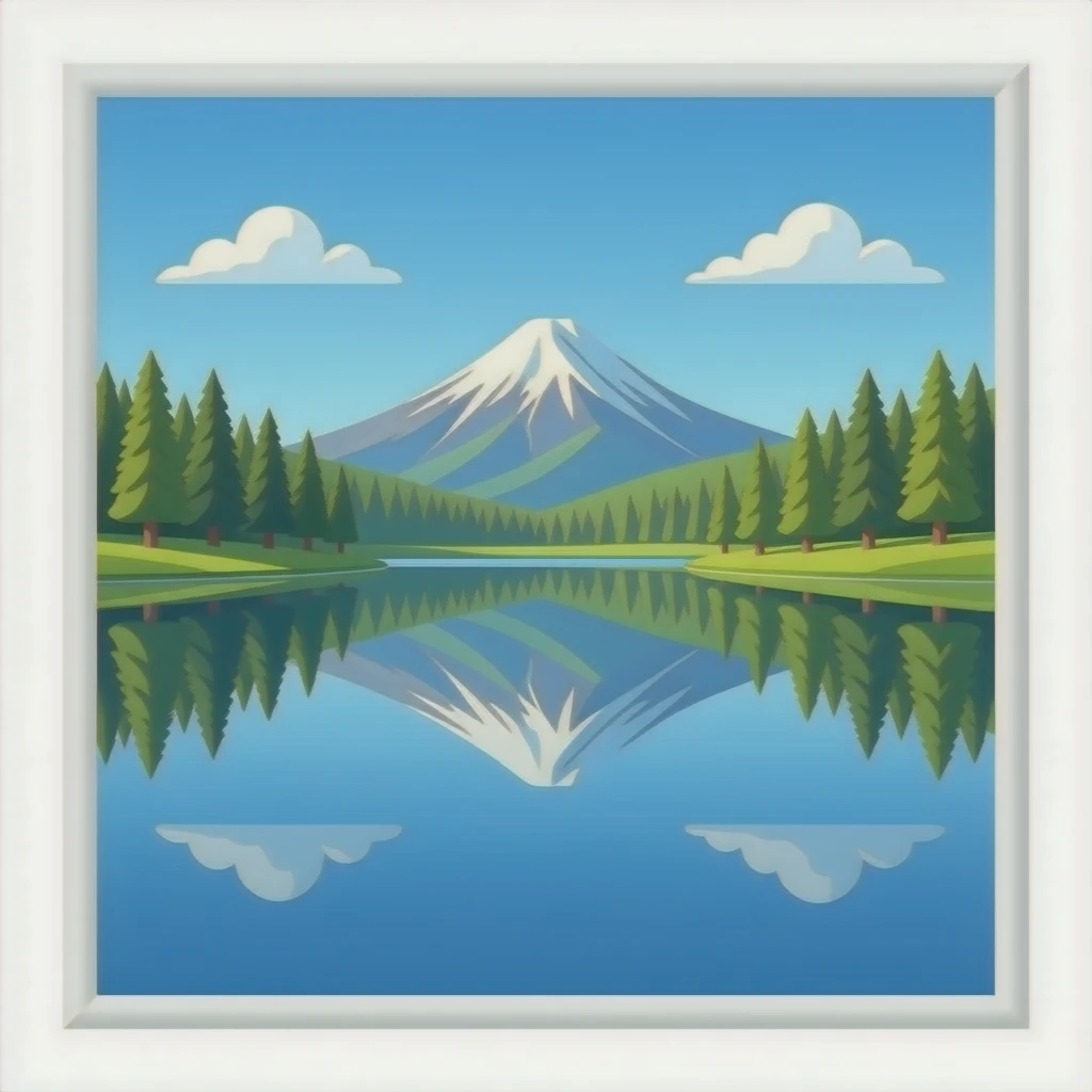 A lake being reflected in a mirror emoji