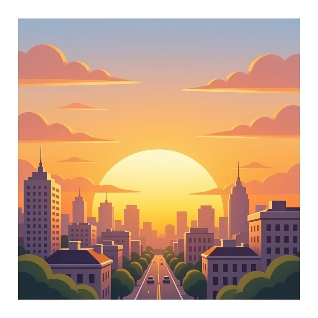 Sunset square emoji