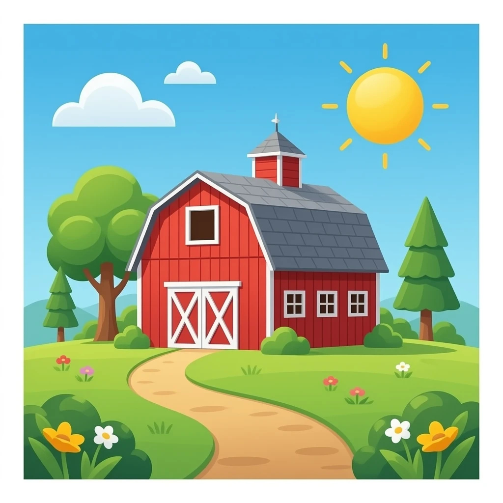 Red barn emoji
