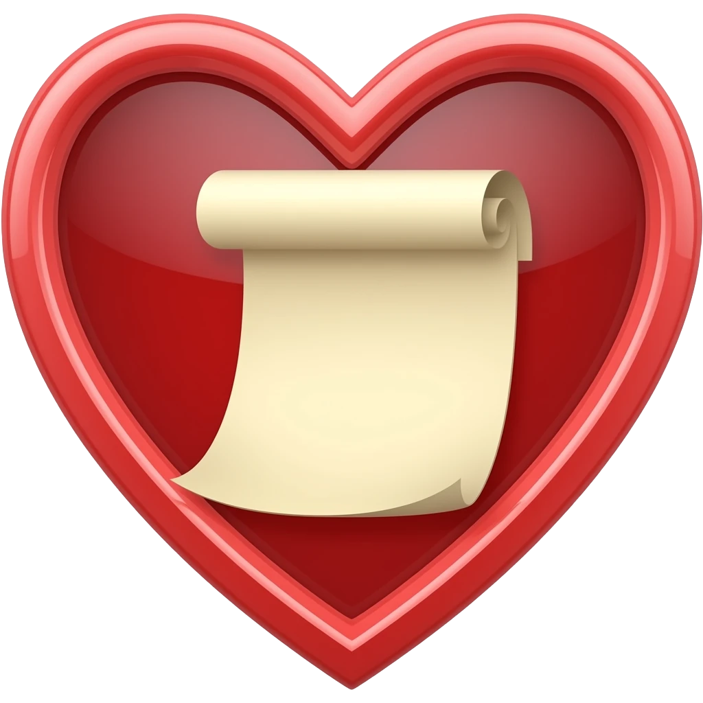 make a heart with a scroll inside of it emoji