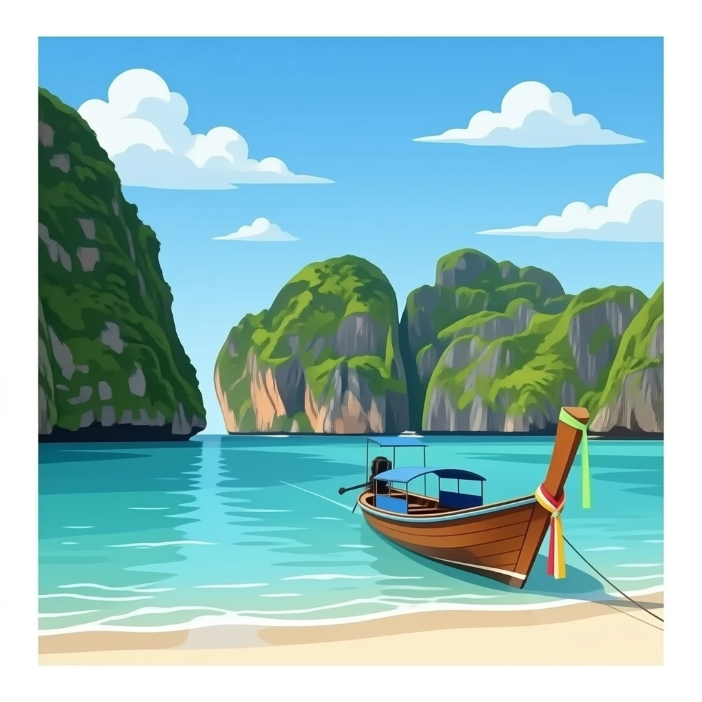 maya bay, transparent background emoji