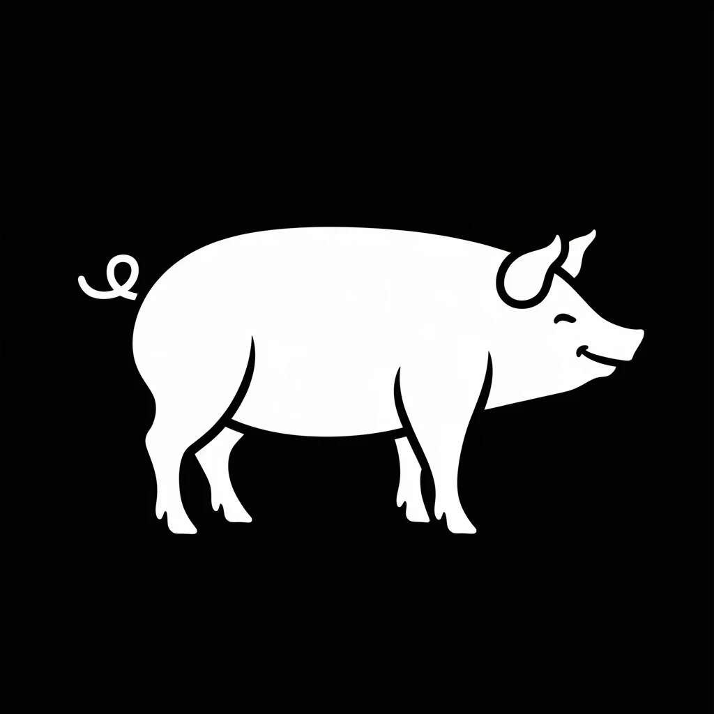 Pig icon black silhouette emoji