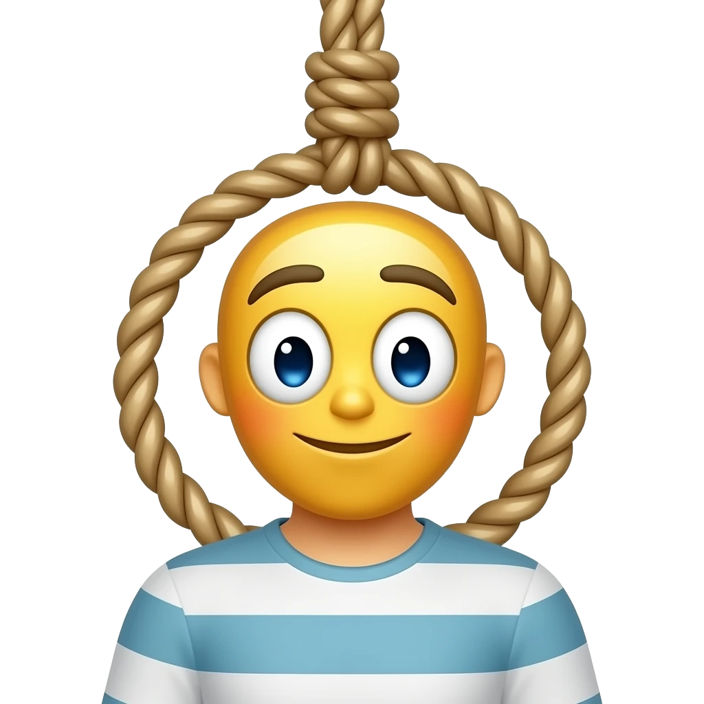 An emoji where someone hangs themself with a noose around the neck emoji