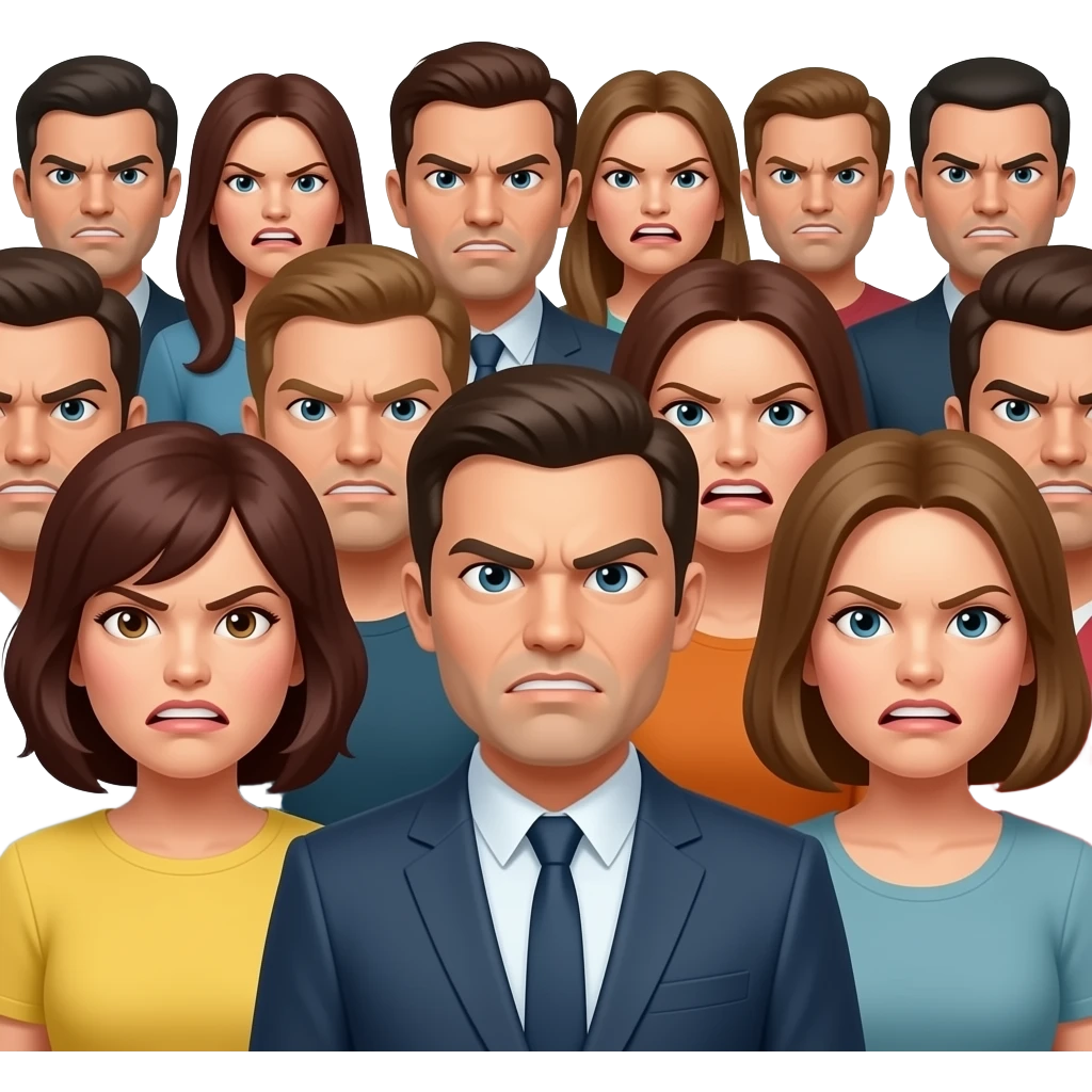 angry crowd emoji