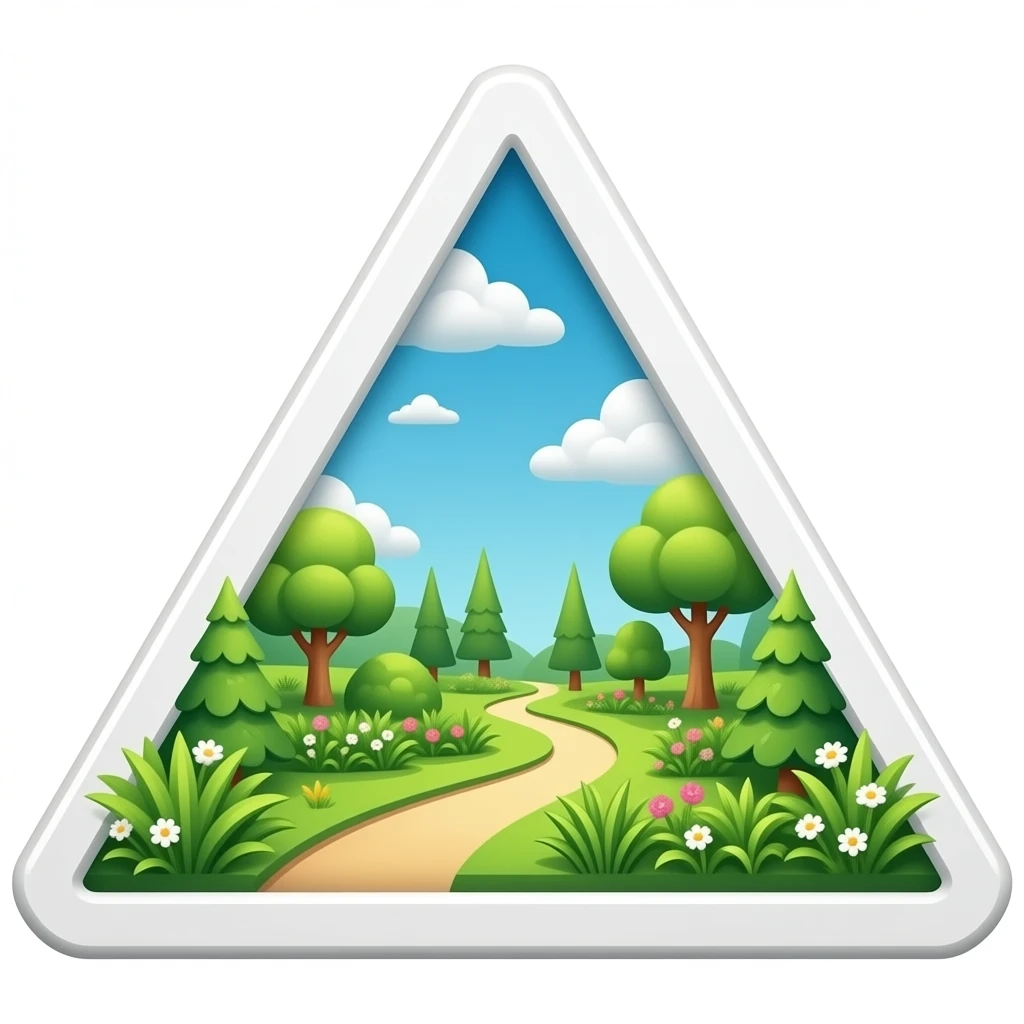 3D triangular garden emoji