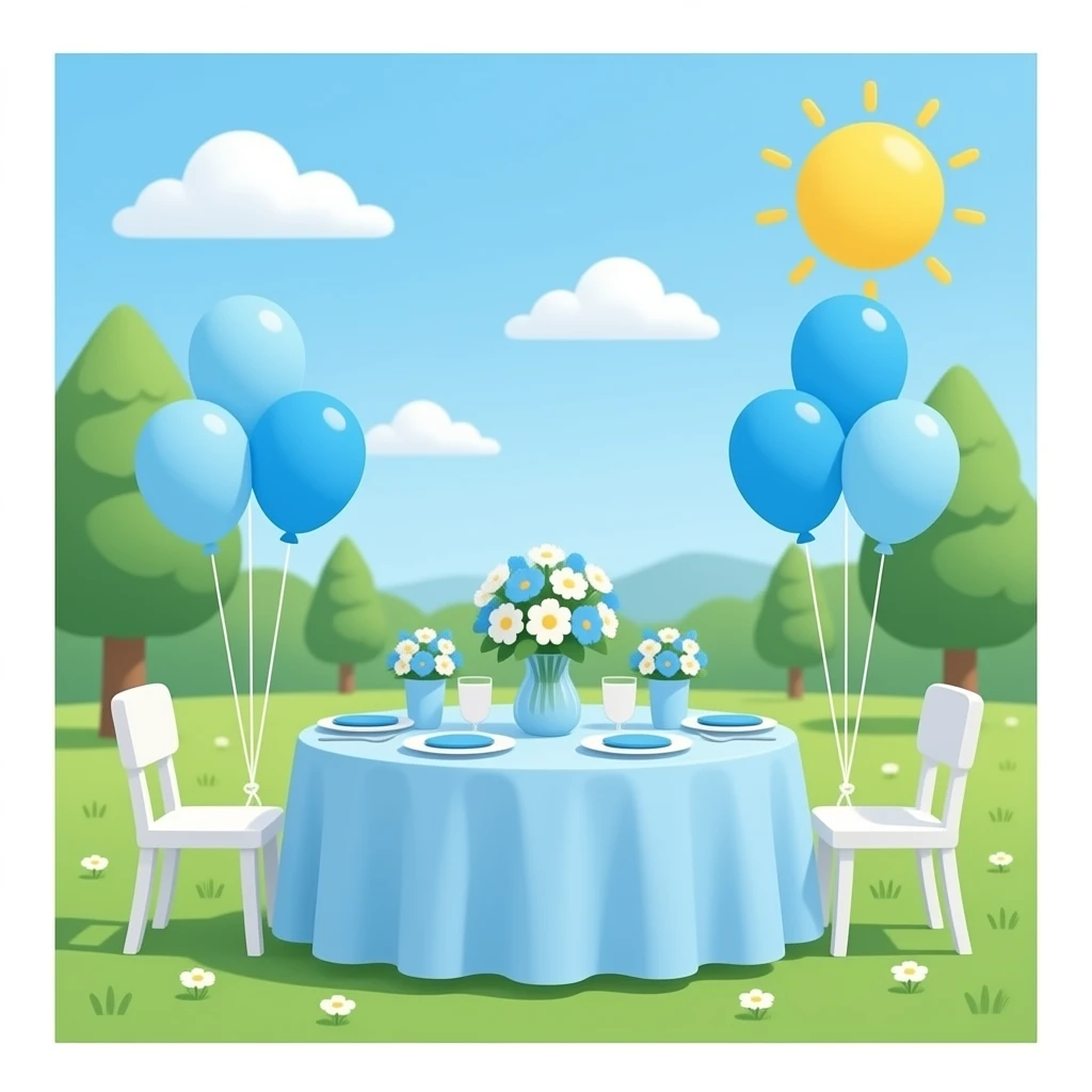 light blue party emoji