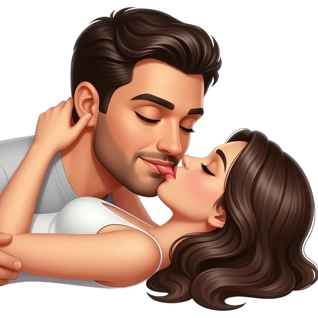 یه مرد بساز که روی یه زنه و دارن سکس میکنن emoji