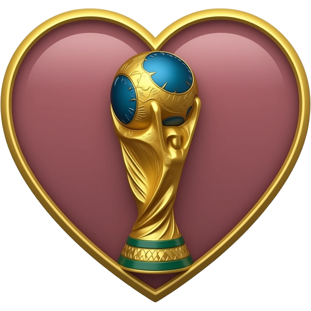 Copa del mundial en forma de corazón emoji