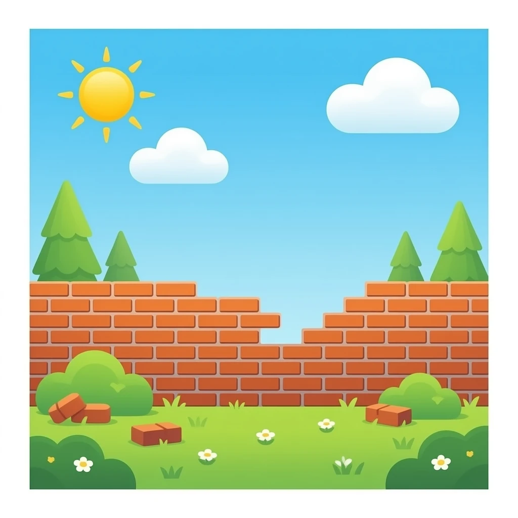 unfinished brick wall emoji