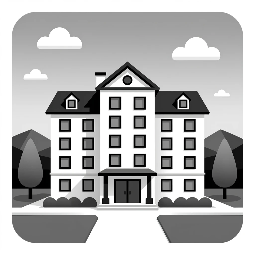 hotel vector black and white minimal style emoji