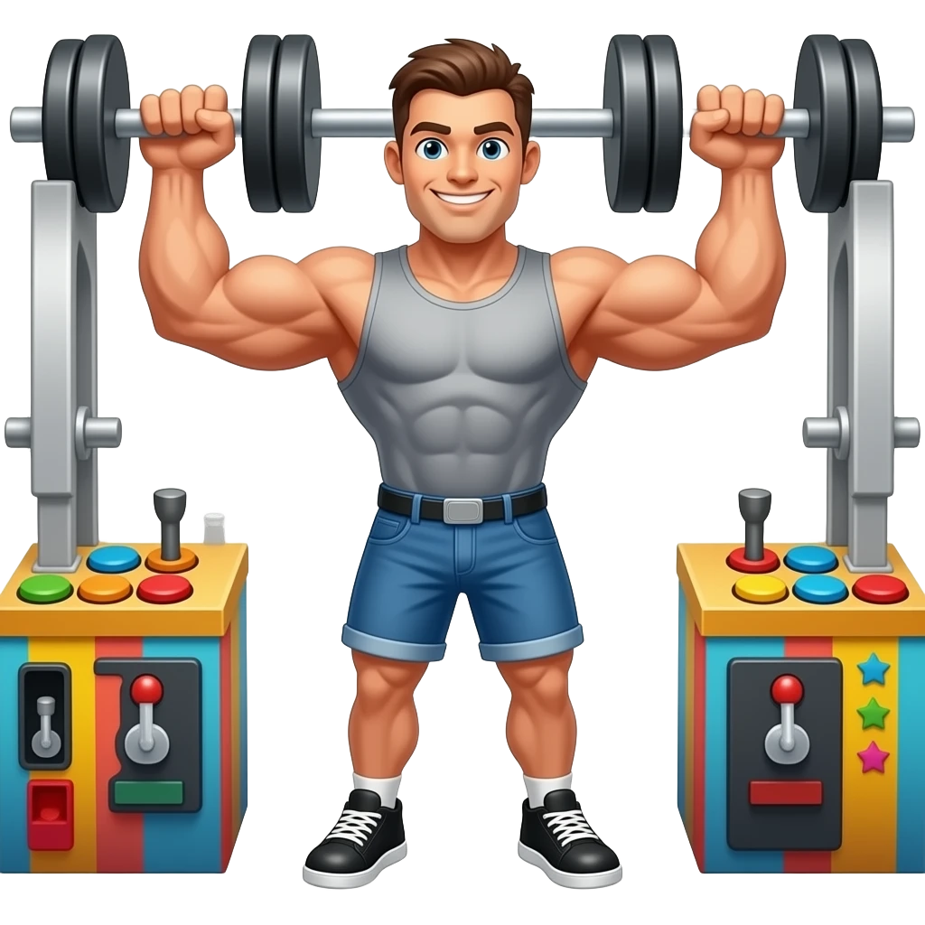 Carnival game strong man game strength test emoji
