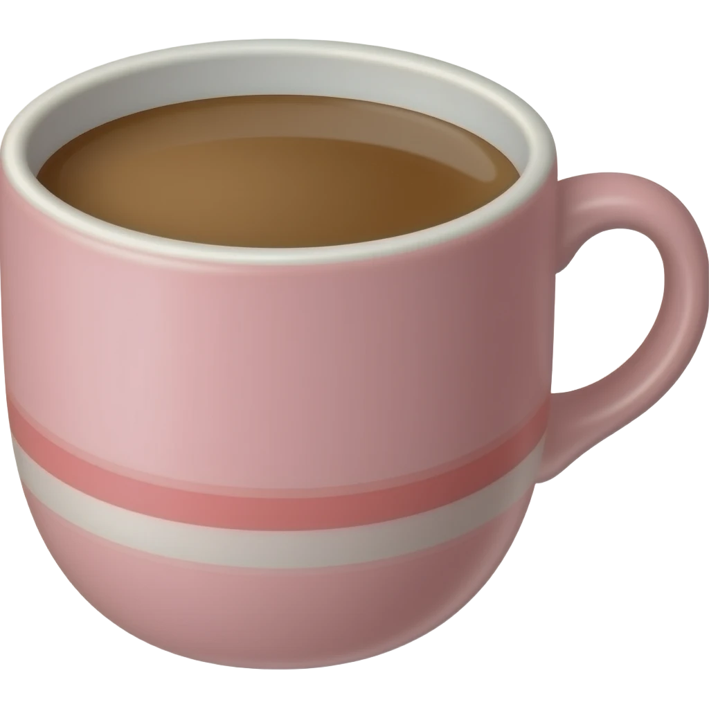 Tasse de café rose avec du café deans et MarchMallow emoji