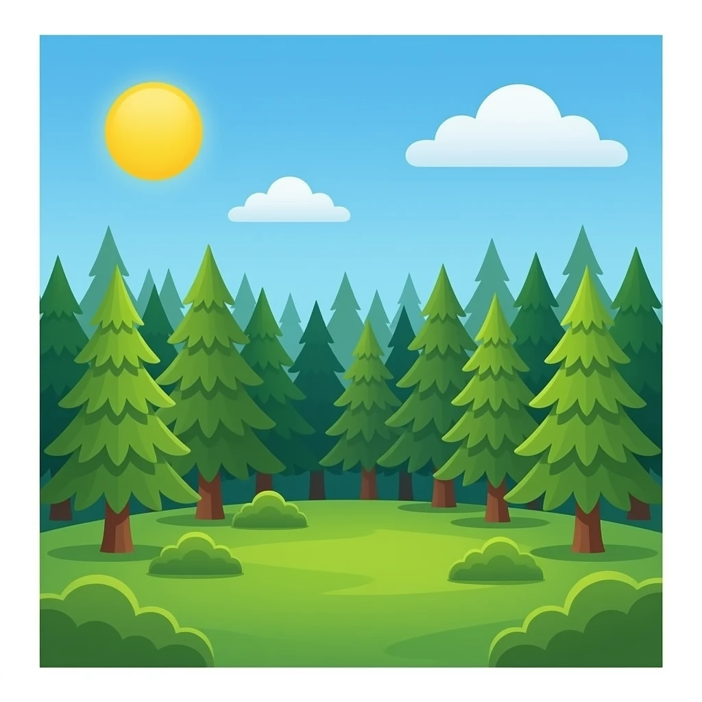Forest trees no background emoji
