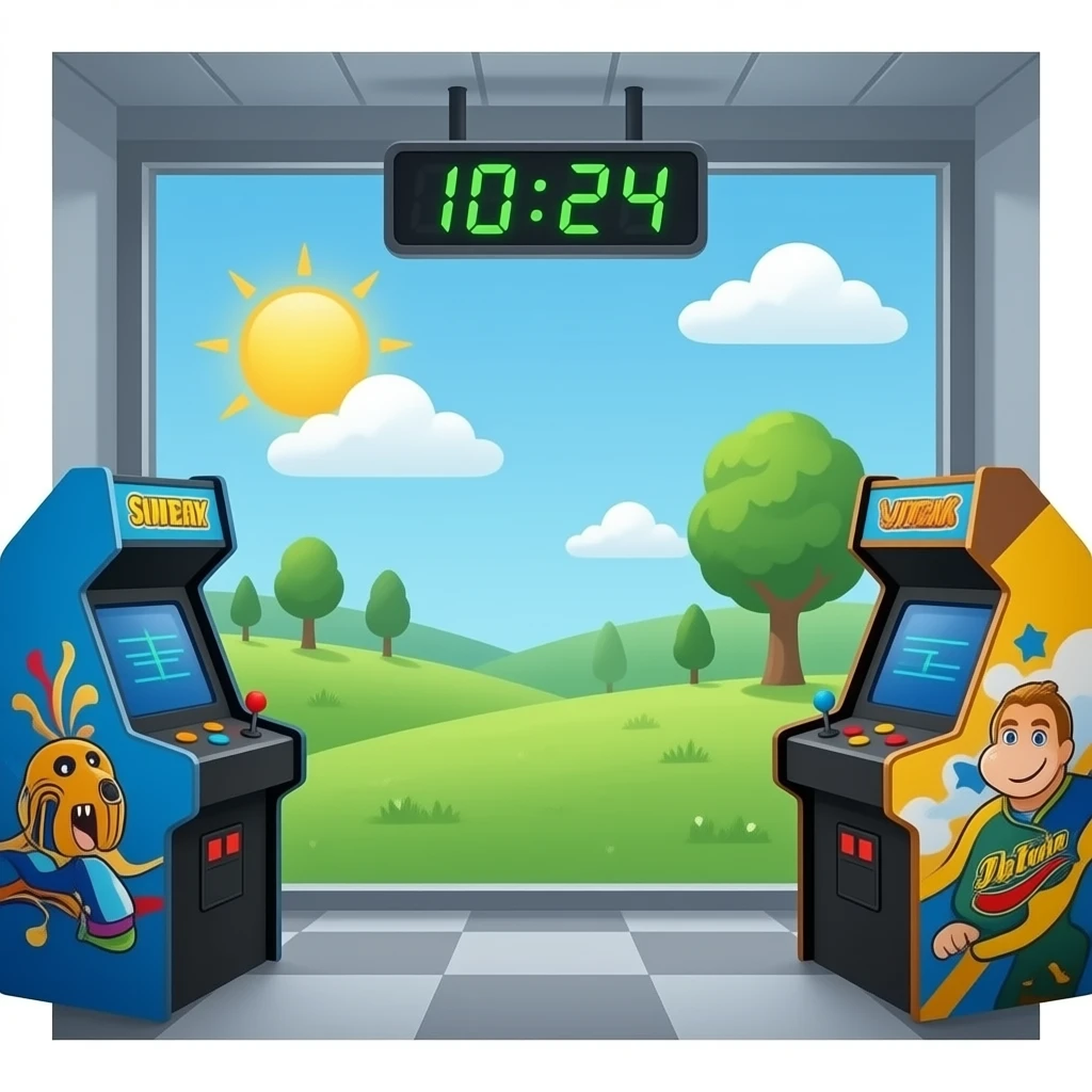 arcade + time emoji